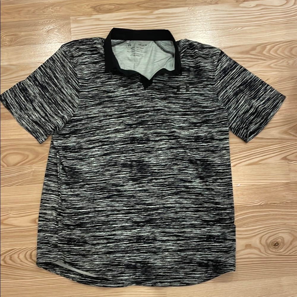 Under Armour Black and Teal Polo Shirt